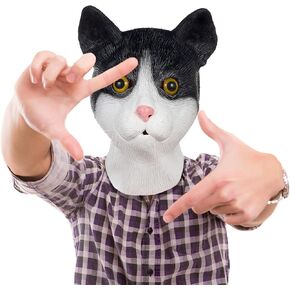 Bstask Cute Cat Mask, Novelty Adult Latex Animal Full Head Mask for Halloween Costume Cosplay Festival Party Props in Kuwait