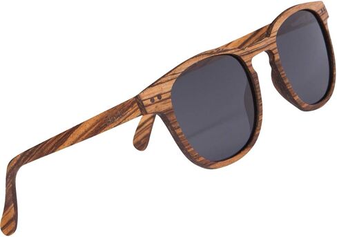 ووديز نظارة شمسية مستقطبة من خشب الحمار الوحشي بالكامل للرجال والنساء | عدسات مستقطبة سوداء واطار خشبي حقيقي | حماية 100% من الاشعة فوق البنفسجية الطويلة والمتوسطة in Kuwait