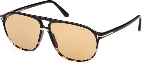 Tom Ford Bruce TF1026 05E Sunglasses Men's Shiny Tokyo Tortoise/Black/Brown 61mm in Saudi Arabia