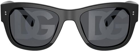 Dolce & Gabbana DG4338-501/M Sunglasses Black Dark Grey Tampo Silve 52MM in Saudi Arabia
