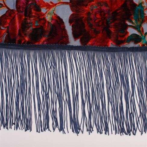 فستان Genovega بوشاح روانا المنقوش المخملي - فستان كارديجان نسائي زهري مع شراشيب in Kuwait