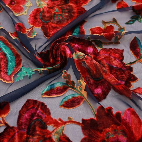 فستان Genovega بوشاح روانا المنقوش المخملي - فستان كارديجان نسائي زهري مع شراشيب in Kuwait