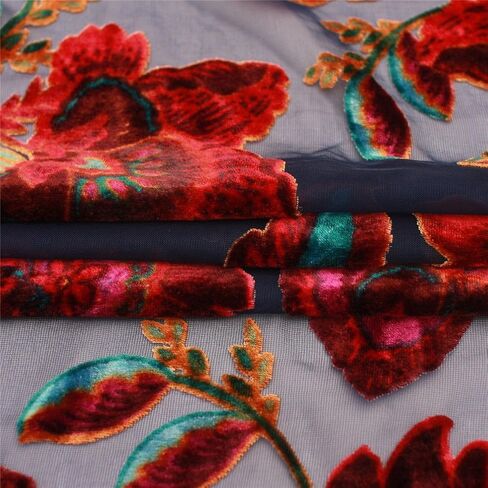 فستان Genovega بوشاح روانا المنقوش المخملي - فستان كارديجان نسائي زهري مع شراشيب in Kuwait