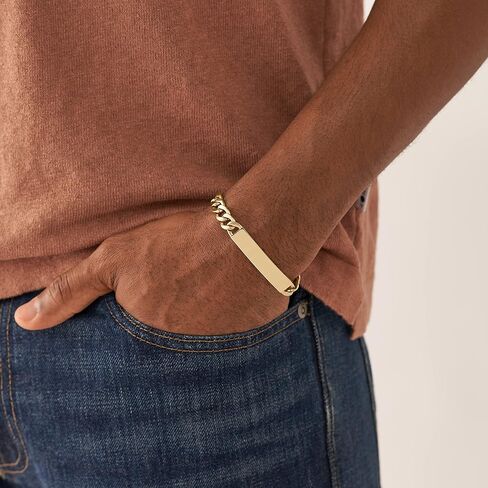 Fossil Men's Plated Stainless Steel Engravable Personalized Gift ID, Chain or Cuff Bracelet for Men in Saudi Arabia