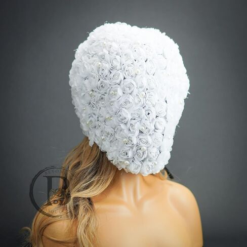 Haute Fashion Masquerade Masks Floral Studded Full Face Mask Cover Halloween Wedding Masquerade Mask Couture Ski Mask in Kuwait