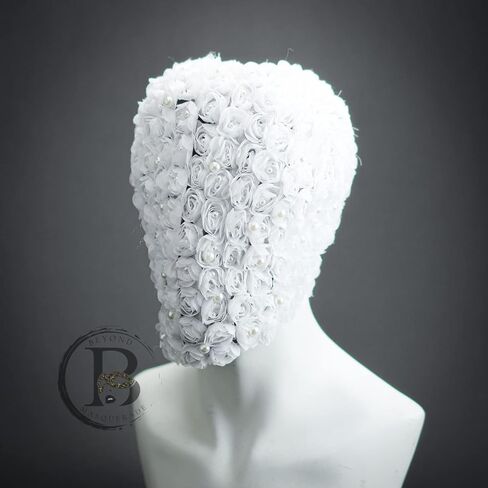 Haute Fashion Masquerade Masks Floral Studded Full Face Mask Cover Halloween Wedding Masquerade Mask Couture Ski Mask in Kuwait