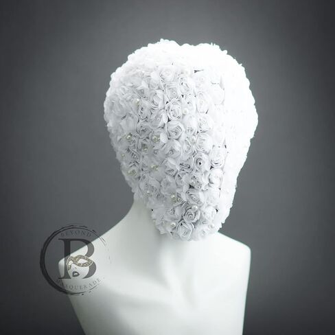 Haute Fashion Masquerade Masks Floral Studded Full Face Mask Cover Halloween Wedding Masquerade Mask Couture Ski Mask in Kuwait