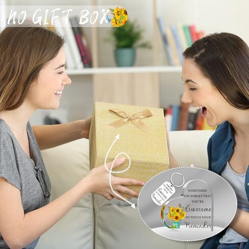 هدايا ملهمة على شكل قلب أكريليك من Yulejo للنساء، هدايا شكر في بعض الأحيان تنسى أنك هدايا رائعة مع سلسلة مفاتيح (عباد الشمس، 4 × 4 بوصة) in Kuwait