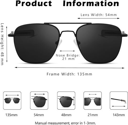 Pro Acme Sunglasses Men Polarized Aviator Sunglasses Military Style Metal Frame with Bayonet Temples in Kuwait