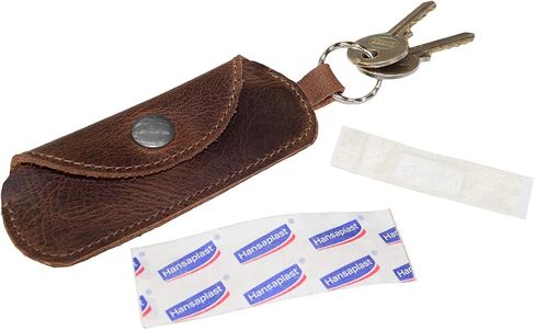Hide & Drink, Leather Band Aid Holder/Key Ring/Holder/First Aid Accessories/Personal Care/Runner, Handmade Includes 101 Year Warranty :: Bourbon Brown in Saudi Arabia