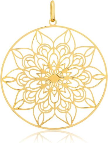 قلادة على شكل ماندالا من الذهب الأصفر الخالص عيار 14 قيراط للنساء من كارول مجوهرات in Kuwait