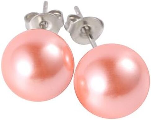 LEILE 12pairs colors Assorted Mixed Wholesale Lot Glass Pearl Earrings Studs Gift Set Stainless Steel Pin for Women kids Girl in Kuwait