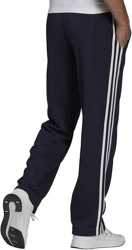 adidas Men's Essentials Fleece Open Hem 3-Stripes Pants, Legend Ink, Medium in Saudi Arabia