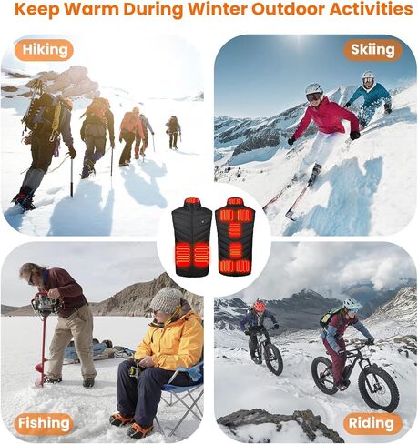 سترة Jaoruizer ساخنة للرجال والنساء، سترة قابلة لإعادة الشحن وتدفئة 9 مناطق تسخين خفيفة الوزن ودافئة سترة كهربائية ساخنة (XL) in Kuwait