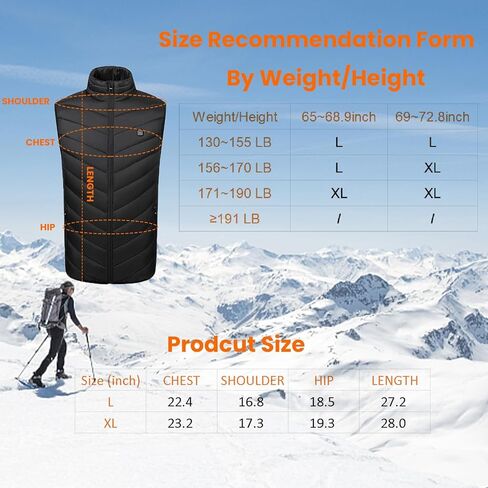سترة Jaoruizer ساخنة للرجال والنساء، سترة قابلة لإعادة الشحن وتدفئة 9 مناطق تسخين خفيفة الوزن ودافئة سترة كهربائية ساخنة (XL) in Kuwait