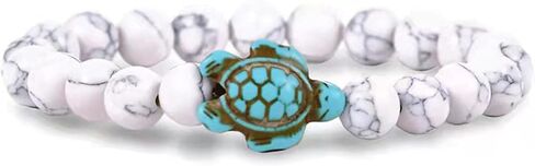 Caiyao 8mm Sea Turtle Natural Stone Beaded Bracelet Set Lava Stone Turquoise Stretchy Elastic Bracelet for Women Men Boy Girl Teen Summer Beach Animal Meditation Jewelry Gift in Saudi Arabia