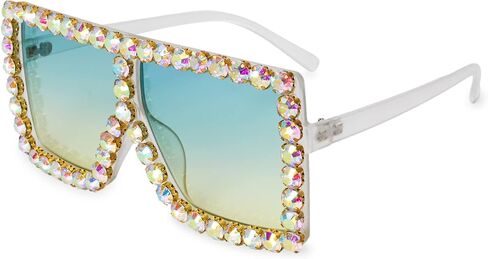 Xpectrum Extra Large Square Elton Crystal Sunglasses Bling Rhinestone Concert Glasses in Kuwait