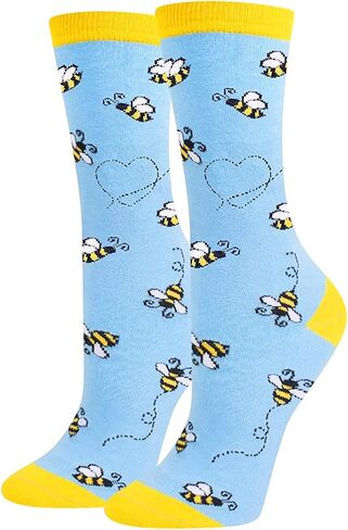 HAPPYPOP Funny Cat Bee Gifts for Women Girls Mom Her, Novelty Crazy Silly Fun Socks in Kuwait
