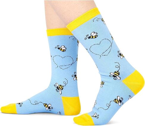 HAPPYPOP Funny Cat Bee Gifts for Women Girls Mom Her, Novelty Crazy Silly Fun Socks in Kuwait