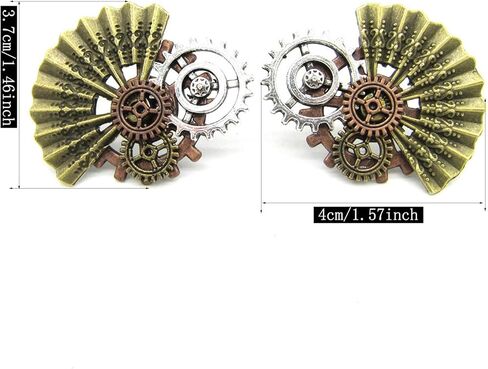 DAMLENG Steampunk خمر الأقراط الأعمال اليدوية الفريدة الرجعية ساعة ترس القرط العتيقة مزيج من لهجة أقراط للنساء الرجال in Kuwait