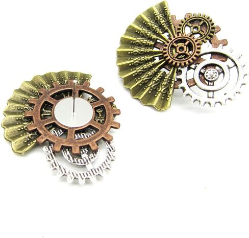 DAMLENG Steampunk خمر الأقراط الأعمال اليدوية الفريدة الرجعية ساعة ترس القرط العتيقة مزيج من لهجة أقراط للنساء الرجال in Kuwait