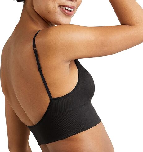 Maidenform Women's M Rib Seamless Brami, Pullover Wireless V-Neck Cami Bra, Removable Cups in Saudi Arabia