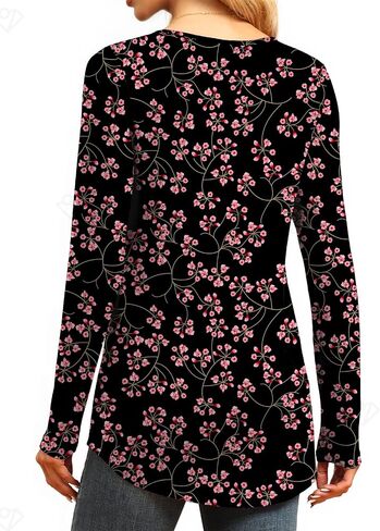 LAOLASI Womens Long Sleeve Tunic Tops V Neck Casual Dressy T Shirts Loose Fit Wear with Leggings Blouses Fall Tops for Women in Saudi Arabia