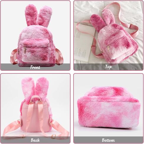 Lanpet Cute Bunny Backpacks for Women Rabbit Ears Backpack Fluffy Shoulder Bag Satchel in Saudi Arabia