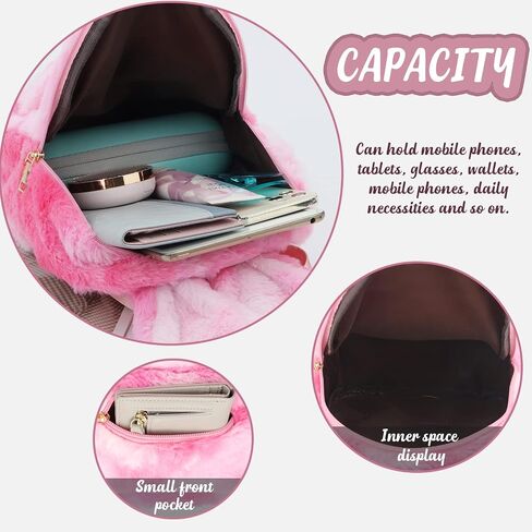 Lanpet Cute Bunny Backpacks for Women Rabbit Ears Backpack Fluffy Shoulder Bag Satchel in Saudi Arabia