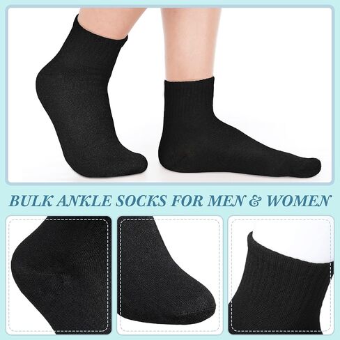Tarpop 48 Pairs Men Quarter Ankle Socks Athletic Socks Moisture Wicking Bulk Crew Casual Sports in Kuwait