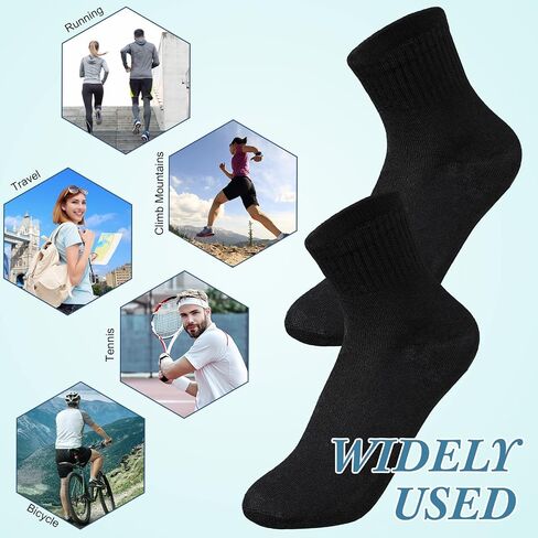 Tarpop 48 Pairs Men Quarter Ankle Socks Athletic Socks Moisture Wicking Bulk Crew Casual Sports in Kuwait