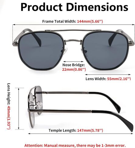 FEISEDY Sunglasses Aviator Men Women 70s Sun Glasses Square Frame UV400 Protection B2953 in Kuwait
