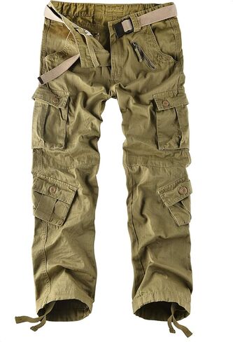 بنطال Leward رجالي من القطن البري كاجوال بنمط عسكري مموه للعمل القتالي للمشي لمسافات طويلة مع 8 جيوب in Kuwait