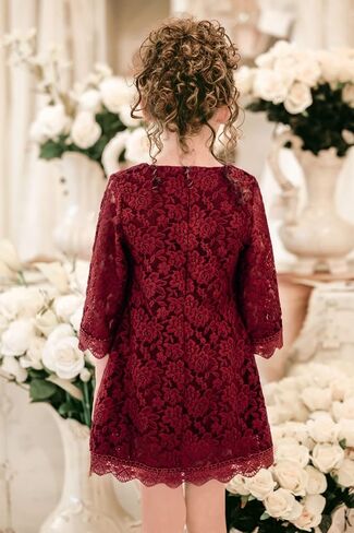 2Bunnies Girl Baby Girl Vintage Lace Scalloped Trim Boho Country Baptism Christening Flower Girl Dress in Saudi Arabia