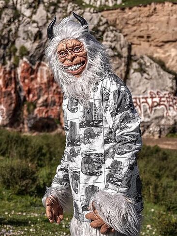 Tibetan Original Design The Unique Snowman Yeti Mask - Festivals, Costume Parties and Cosplay Decor for Adult White in Saudi Arabia