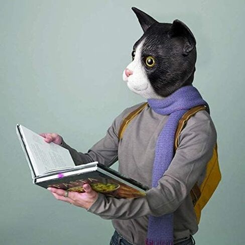 Bstask Cute Cat Mask, Novelty Adult Latex Animal Full Head Mask for Halloween Costume Cosplay Festival Party Props in Kuwait