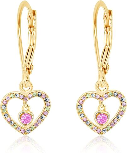 شانتور اقراط مضادة للحساسية للبنات | اقراط حلقية على شكل قلب ليفرباك للبنات | اقراط على شكل قلب عيد الحب للبنات | اقراط للبنات المراهقات | اقراط للنساء | الاطفال in Kuwait