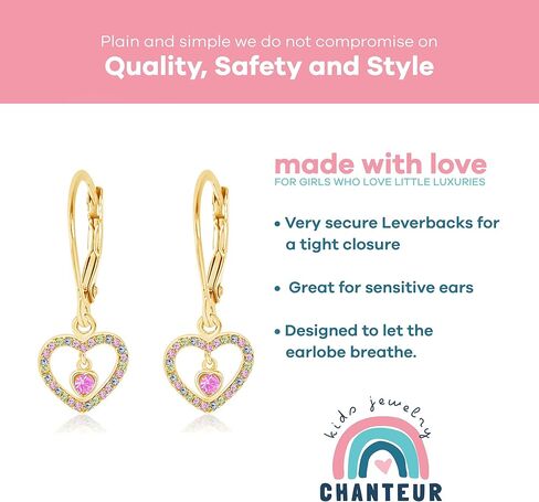 شانتور اقراط مضادة للحساسية للبنات | اقراط حلقية على شكل قلب ليفرباك للبنات | اقراط على شكل قلب عيد الحب للبنات | اقراط للبنات المراهقات | اقراط للنساء | الاطفال in Kuwait