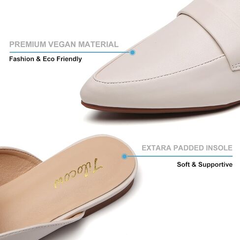 Tilocow Slip On Mules for Women Open Back Closed Pointed Toe Flats Womens Business Work Shoes Flavor Slides in Kuwait