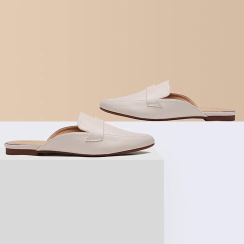 Tilocow Slip On Mules for Women Open Back Closed Pointed Toe Flats Womens Business Work Shoes Flavor Slides in Kuwait