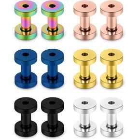 Hoeudjo 12 قطعة من سدادات الأنفاق الملائمة 14G-00G من الفولاذ الجراحي لتمديد الأذن مجموعة قياس توسيع للنساء والرجال in Kuwait