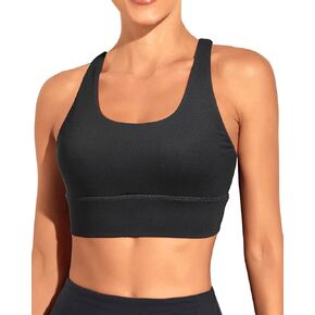 حمالة صدر رياضية مبطنة من Pinup Fashion Strappy Longline حمالات صدر رياضية للنساء متقاطعة من الخلف للتمرين واليوجا