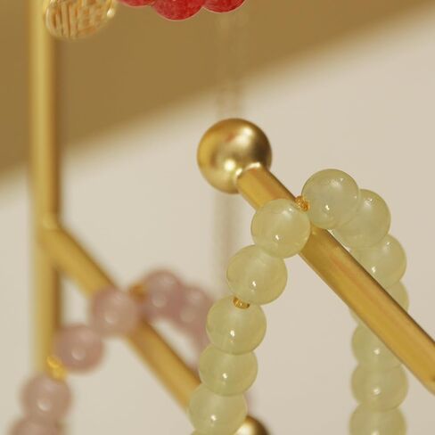 حامل مجوهرات يوليوسكي، حامل عرض المجوهرات، منظم المجوهرات، عرض منظم القرط المعدني، مع حامل حلقة القرط القلادة، فكرة هدية، الخيزران والذهب in Kuwait