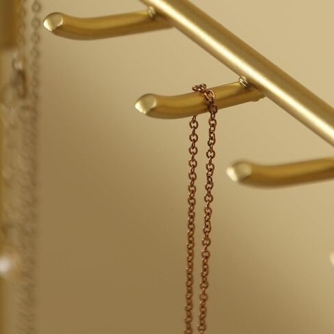 حامل مجوهرات يوليوسكي، حامل عرض المجوهرات، منظم المجوهرات، عرض منظم القرط المعدني، مع حامل حلقة القرط القلادة، فكرة هدية، الخيزران والذهب in Kuwait