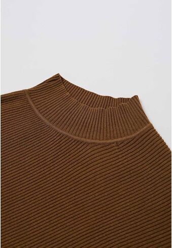 CHICWISH Women Turtleneck Asymmetric Hem Oversized Batwing Sleeve Pullover Sweaters Ribbed Knit Cape Poncho in Saudi Arabia