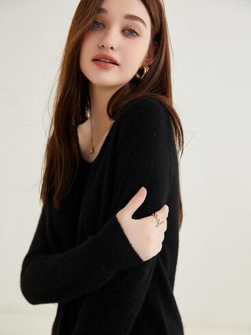 LINY XIN 100% Pure Cashmere Sweater for Women Sexy V Neck Fall Winter Warm Soft Lightweight Long Sleeve Knit Pullover in Kuwait