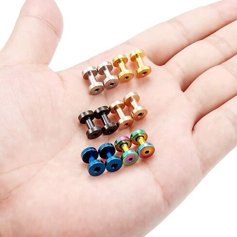 Hoeudjo 12 قطعة من سدادات الأنفاق الملائمة 14G-00G من الفولاذ الجراحي لتمديد الأذن مجموعة قياس توسيع للنساء والرجال in Kuwait