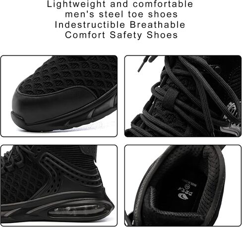 DRKA Steel Toe Shoes for Men,Lightweight Breathable Air Cushion Sneaker,Mens Indestructible Shoes,Slip Resistant Comfortable Safety Work Shoes Industrial Construction Footwear in Saudi Arabia