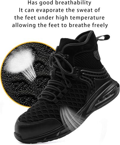 DRKA Steel Toe Shoes for Men,Lightweight Breathable Air Cushion Sneaker,Mens Indestructible Shoes,Slip Resistant Comfortable Safety Work Shoes Industrial Construction Footwear in Saudi Arabia