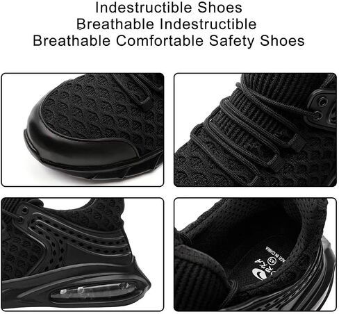 DRKA Steel Toe Shoes for Men,Lightweight Breathable Air Cushion Sneaker,Mens Indestructible Shoes,Slip Resistant Comfortable Safety Work Shoes Industrial Construction Footwear in Saudi Arabia